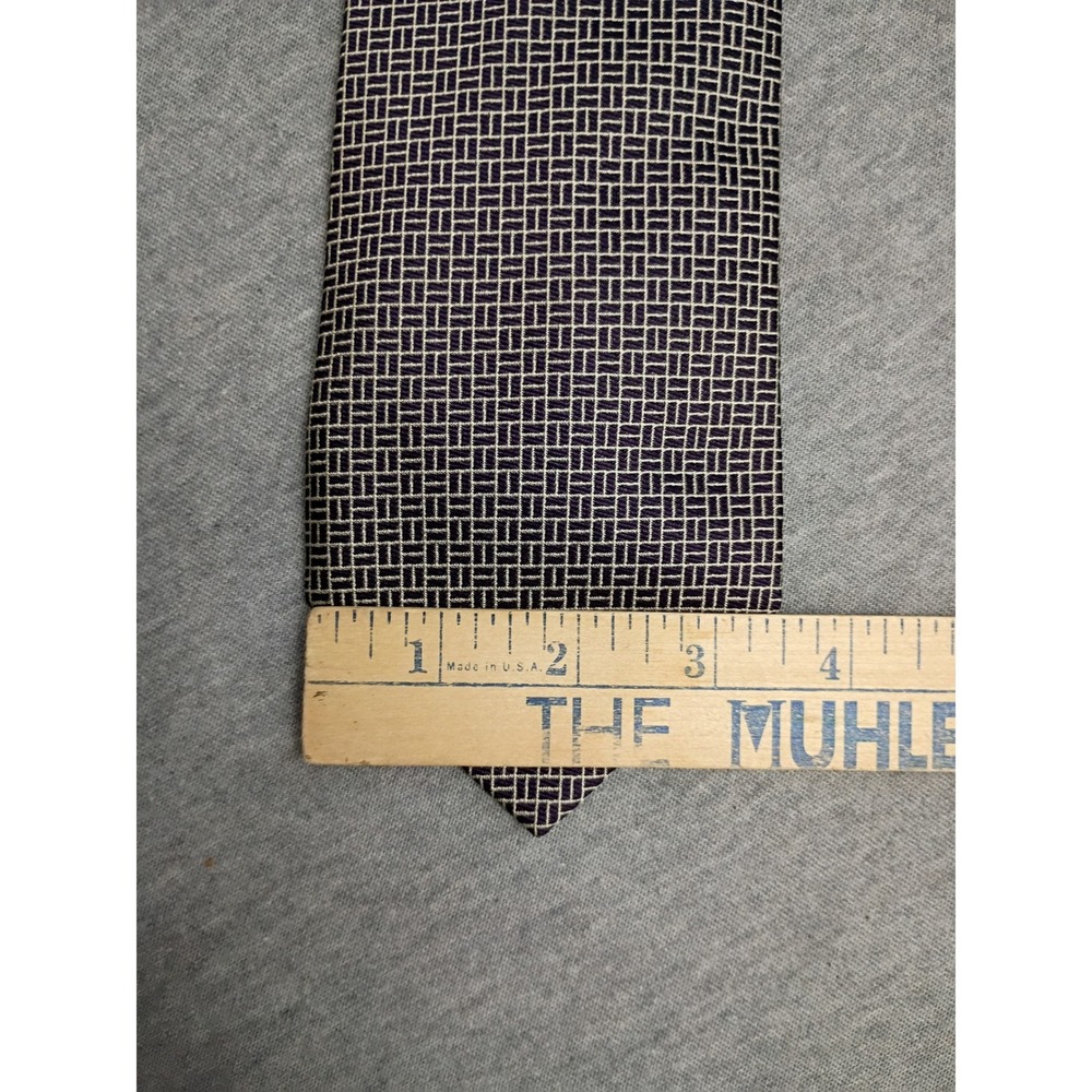 Ralph Lauren Purple Label Silk Tie Geometric Basketweave Made in England Purple - Picture 10 of 10